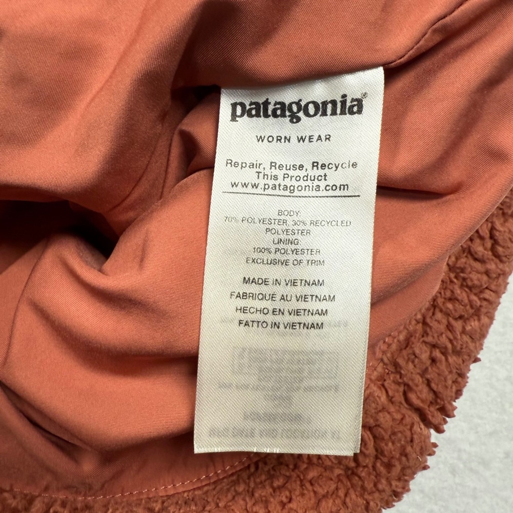 Patagonia Los Gatos Fleece Vest Womens Large Century Pink Orange Ful Zip Pile - Picture 5 of 7